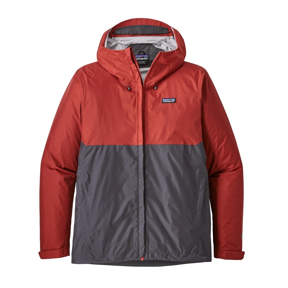 Patagonia Men's Two-Tone Raincoat - Red and Gray